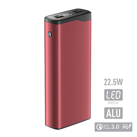 Внешний аккумулятор QL-20, 20000 mAh, 22.5W, QuickCharge 3.0, синий